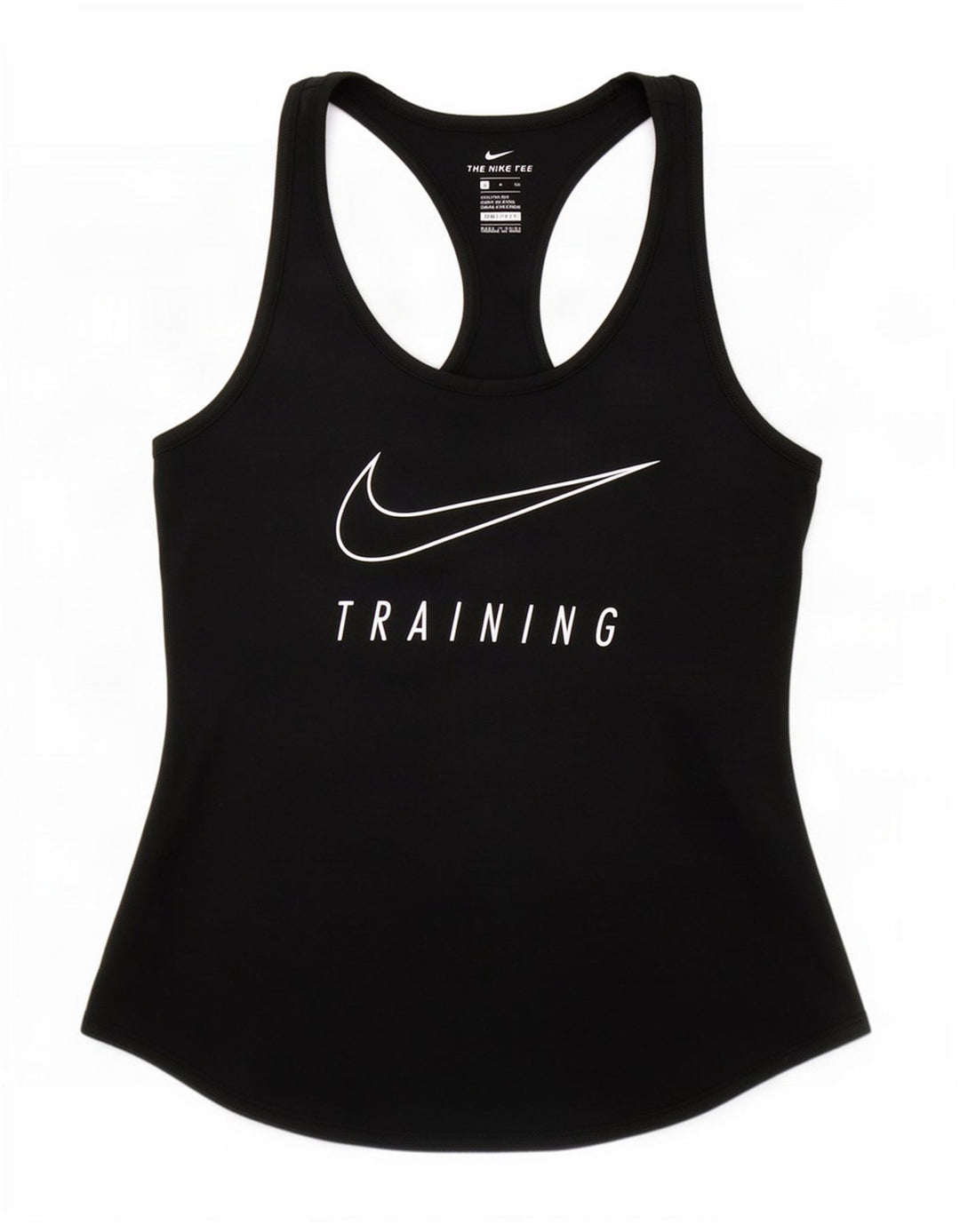 Nike Womens Dri Fit Graphic Vest Top UK 10 Small Black Polyester
