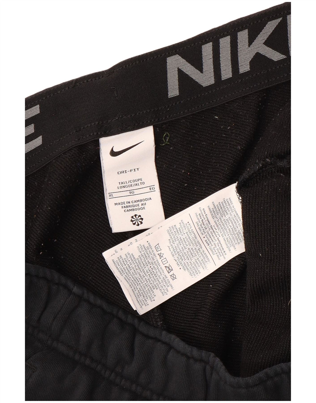 NIKE Mens Dri Fit Tracksuit Trousers Joggers XL  Black Cotton