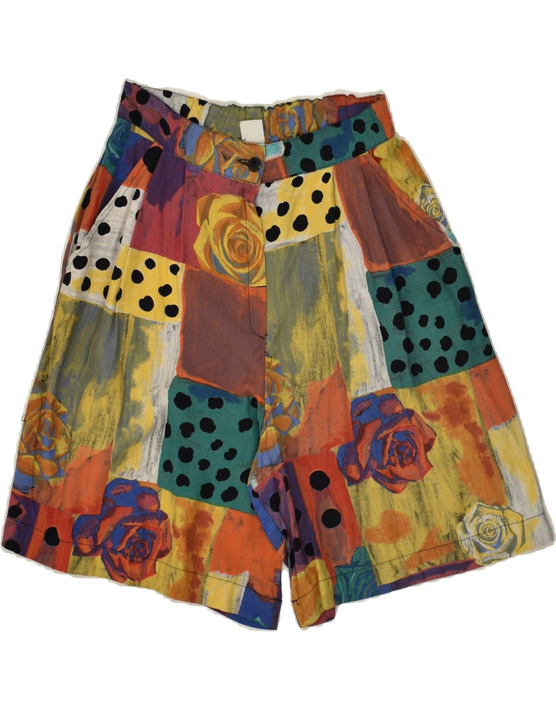 VINTAGE Girls High Waist Casual Shorts 12-13 Years W26 Multicoloured Vintage Vintage and Second-Hand Vintage from Messina Hembry 