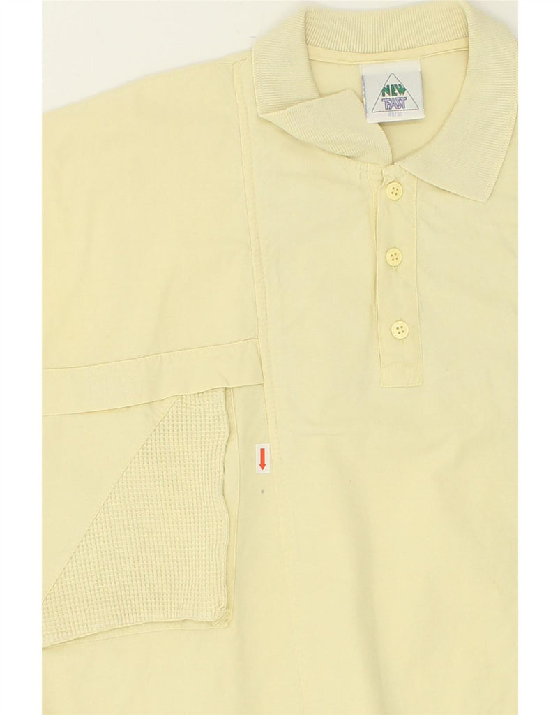 NEW FAST Mens Loose Fit Polo Shirt IT 48/50 Medium Yellow Cotton Vintage New Fast and Second-Hand New Fast from Messina Hembry 