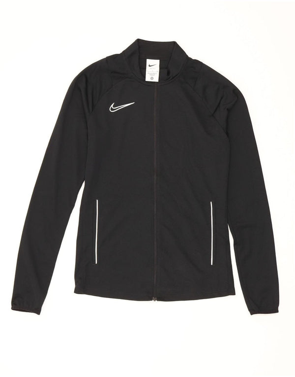Nike Womens Dri Fit Tracksuit Top Jacket UK 10 Small Black Polyester Sports