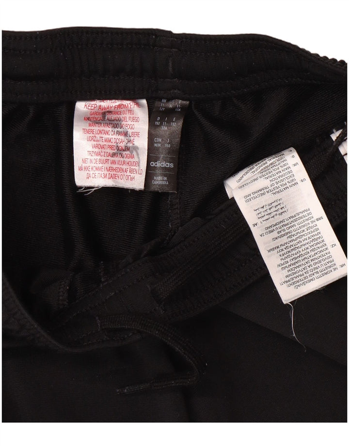 ADIDAS Boys Tracksuit Trousers 11-12 Years  Black Polyester
