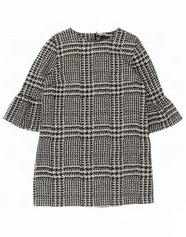 Zara Womens 3/4 Sleeve Sheath Dress UK 18 XL Black Houndstooth