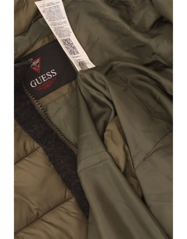 Guess Mens Padded Coat UK 40 Large Khaki Polyamide