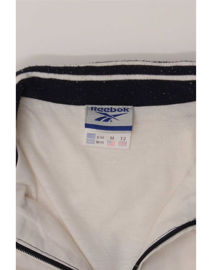 Reebok Womens Tracksuit Top Jacket UK 12 Medium Navy Blue Colourblock