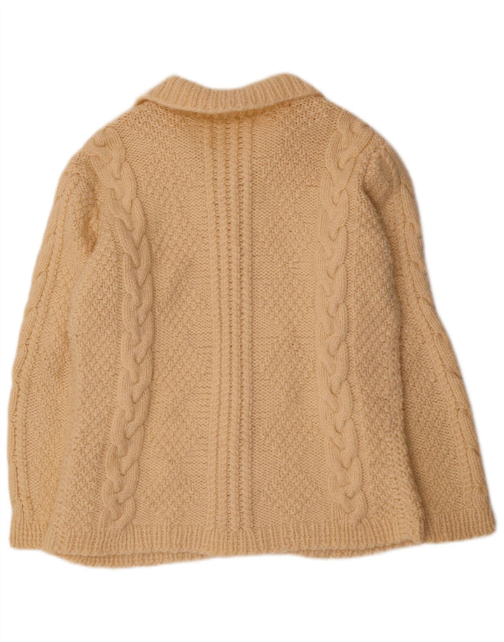 Vintage Mens Cardigan Sweater Large Beige