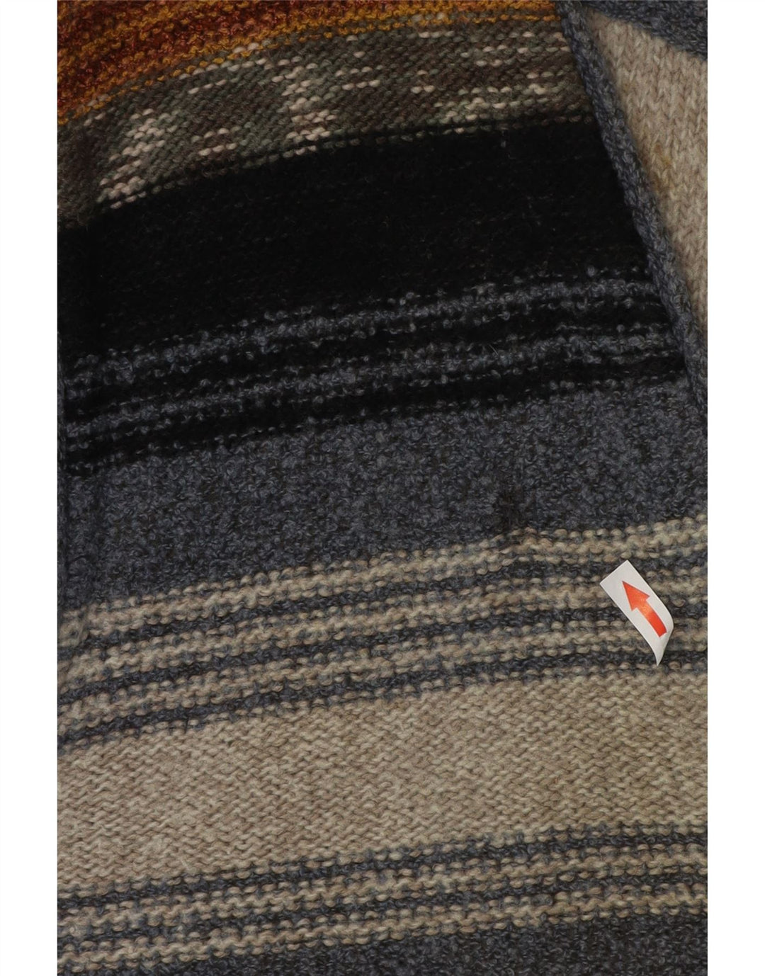 Vintage Mens Sleeveless Cardigan Sweater Large Multicoloured Striped