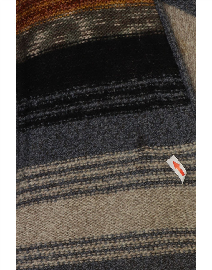 Vintage Mens Sleeveless Cardigan Sweater Large Multicoloured Striped