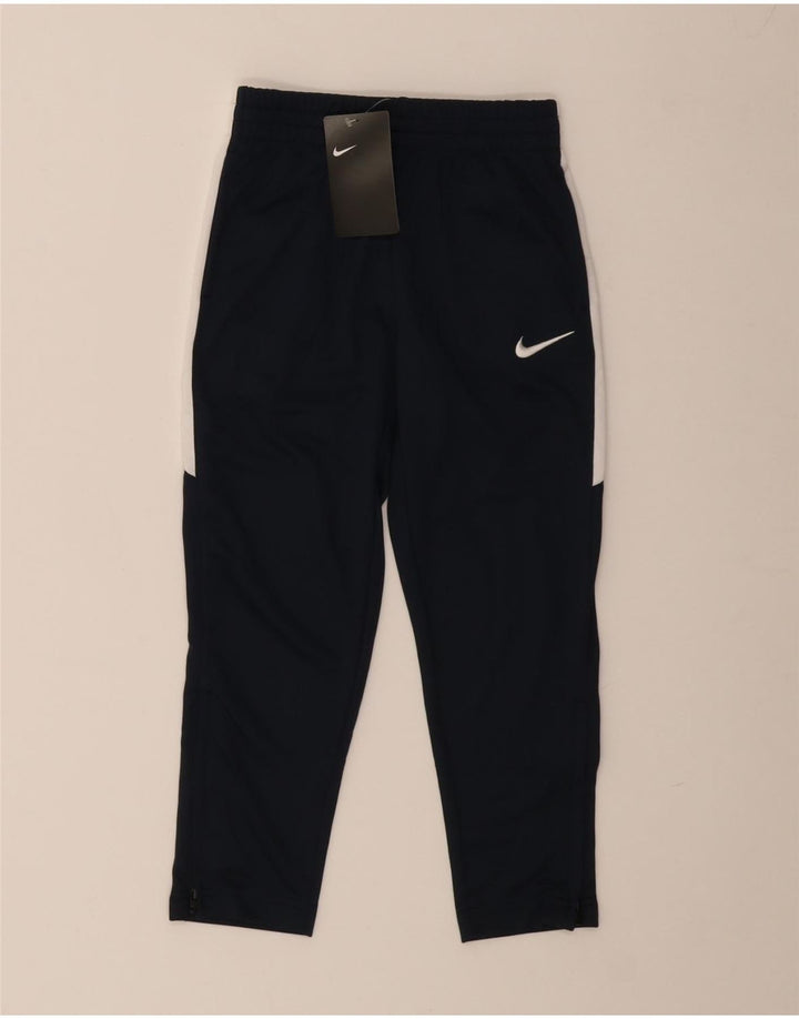 Nike Boys Tracksuit Trousers 5-6 Years Medium Navy Blue Colourblock