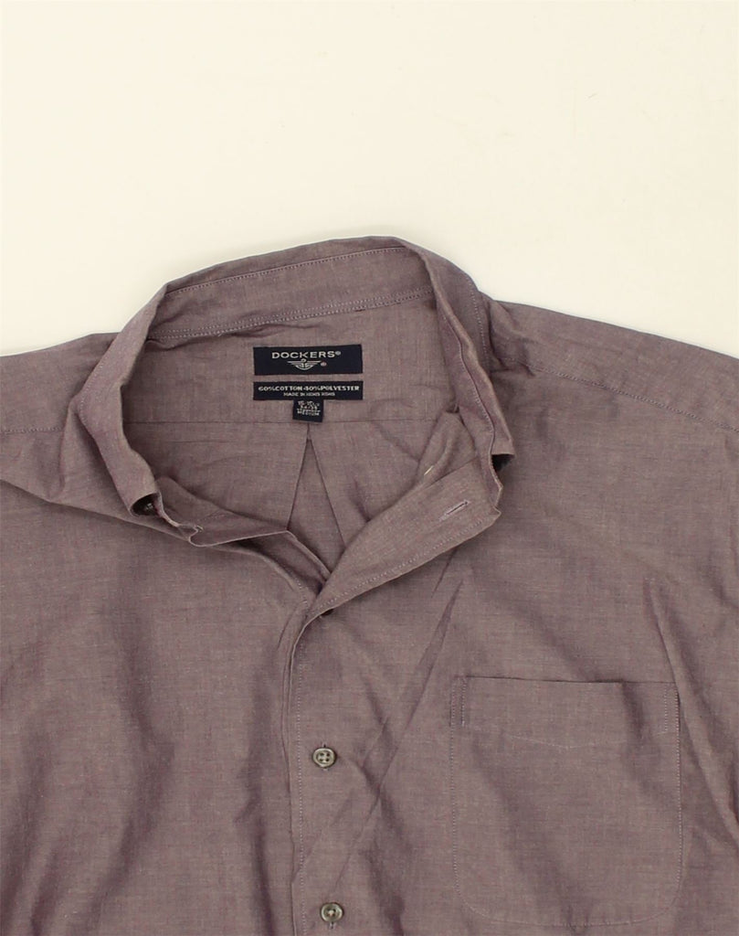 DOCKERS Mens Shirt Size 15 15 1/2 Medium Purple Cotton | Vintage Dockers | Thrift | Second-Hand Dockers | Used Clothing | Messina Hembry 