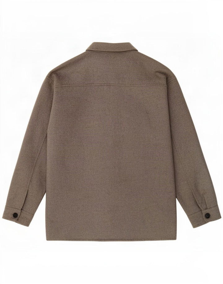 Zara Mens Bomber Jacket UK 38 Medium Grey Wool