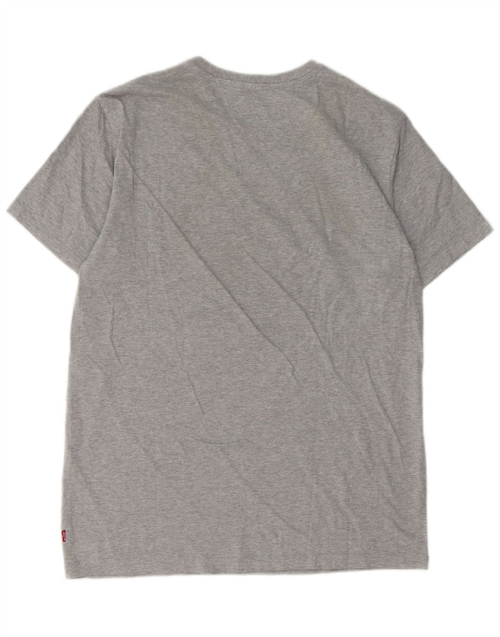Levi's Mens Graphic T-Shirt Top Medium Grey Flecked Cotton