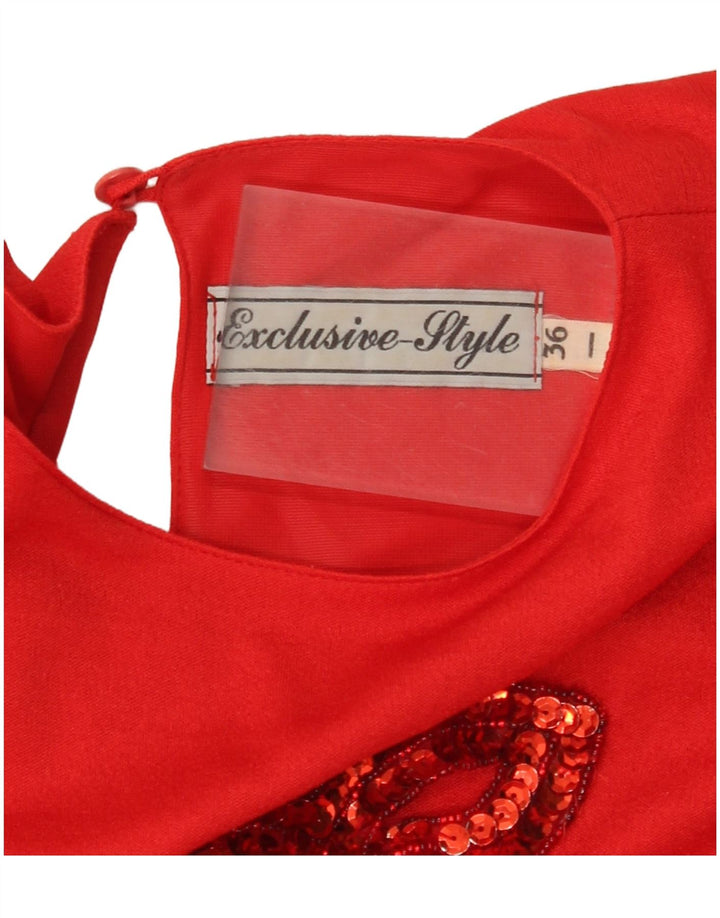 Exclusive Womens Oversized Long Sleeve Maxi Dress EU 36 Small Red