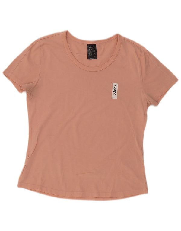 Adidas Womens T-Shirt Top UK 12/14 Medium Pink Cotton