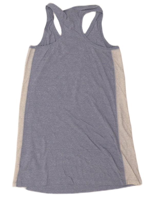 NIKE Womens Graphic Sleeveless T-Shirt Dress UK 10 Small Blue Colourblock
