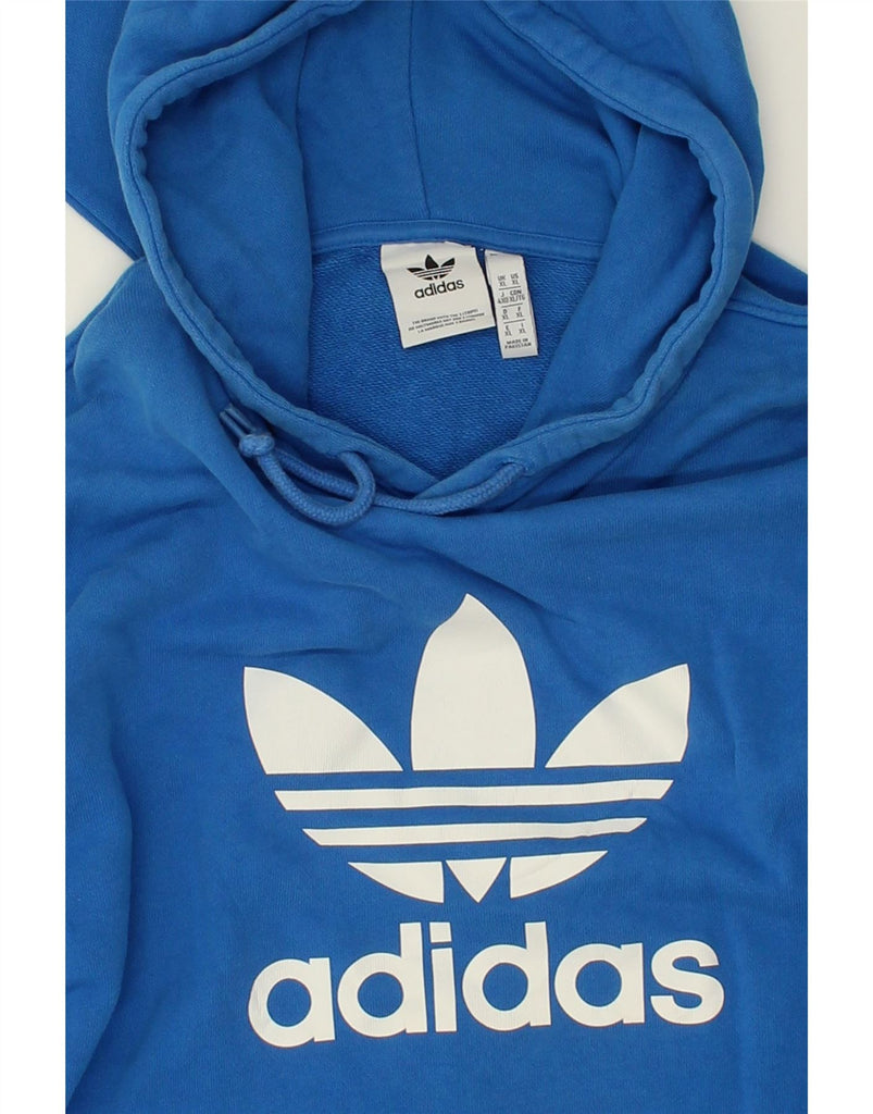 ADIDAS Mens Graphic Hoodie Jumper XL Blue Cotton | Vintage Adidas | Thrift | Second-Hand Adidas | Used Clothing | Messina Hembry 