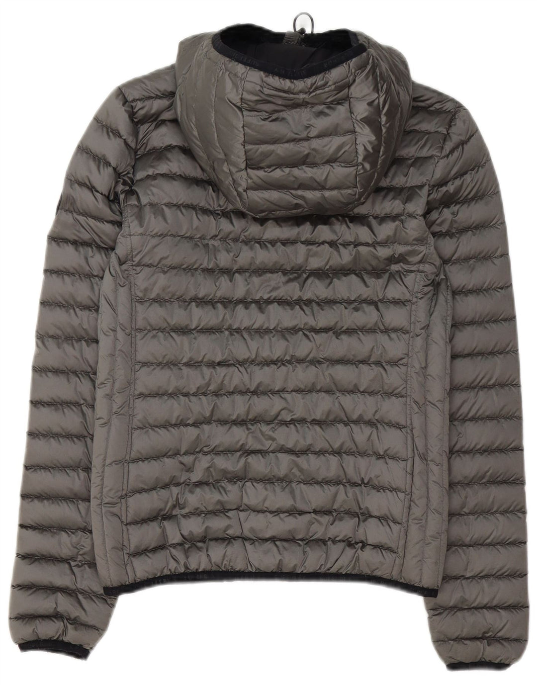 Superdry Womens Hooded Padded Jacket UK 8 Small Grey Polyester