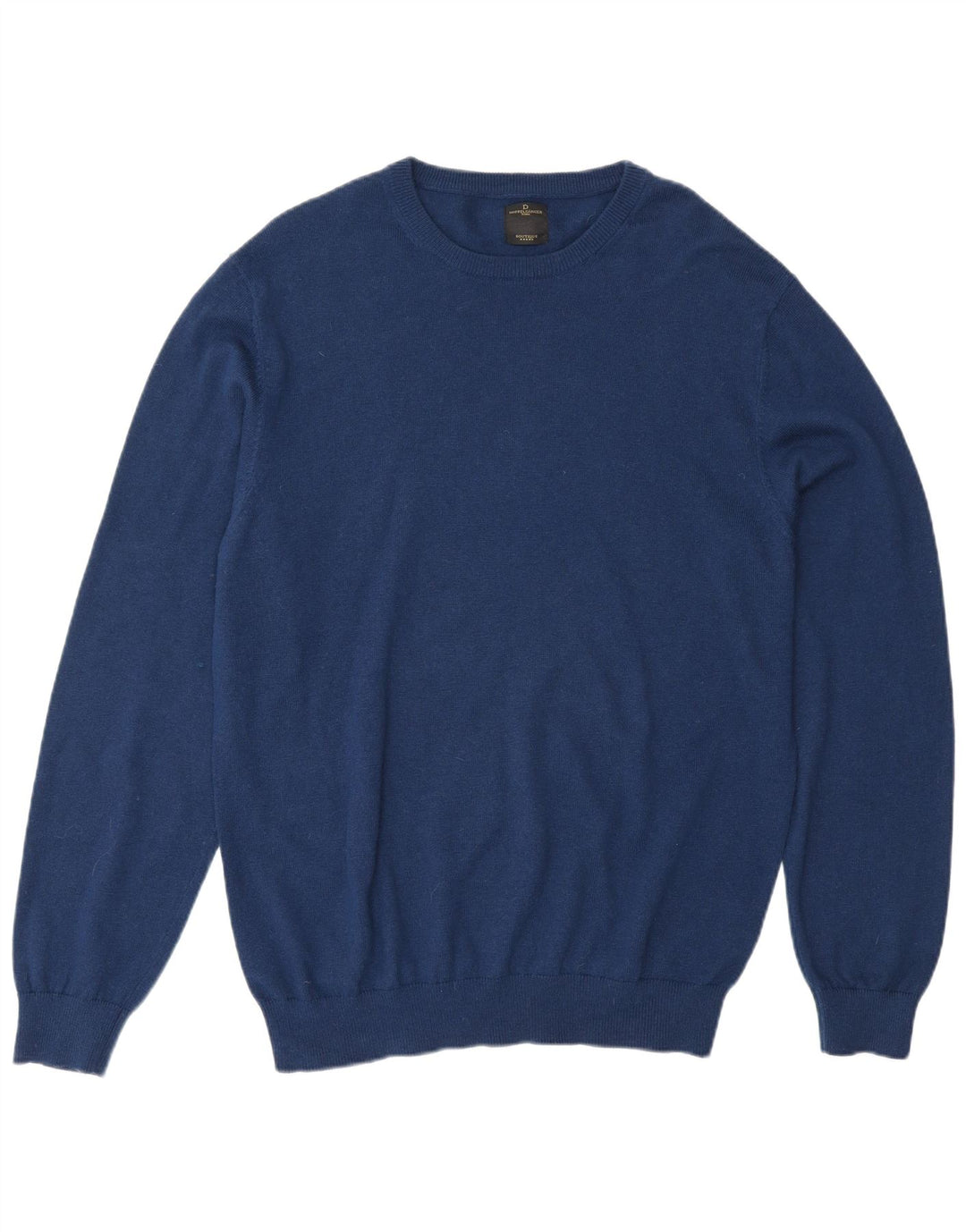 Vintage Mens Crew Neck Jumper Sweater Large Blue Cotton