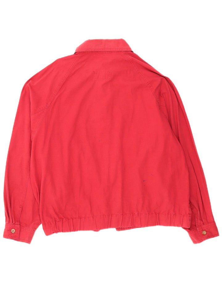 James Dillon Mens Loose Fit Bomber Jacket UK 38 Medium Red Cotton