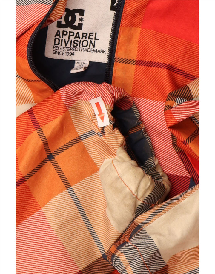 DC Mens Hooded Windbreaker Jacket UK 42 XL Multicoloured Check Polyester
