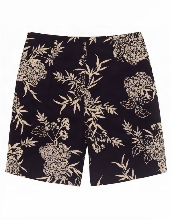 Marks & Spencer Womens Chino Shorts UK 14 Large W32 Navy Blue Floral