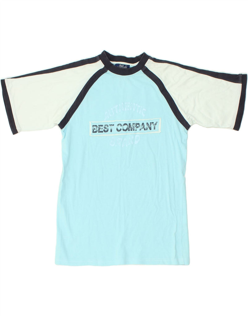 BEST COMPANY Boys Graphic T-Shirt Top 13-14 Years Blue Colourblock Cotton | Vintage Best Company | Thrift | Second-Hand Best Company | Used Clothing | Messina Hembry 