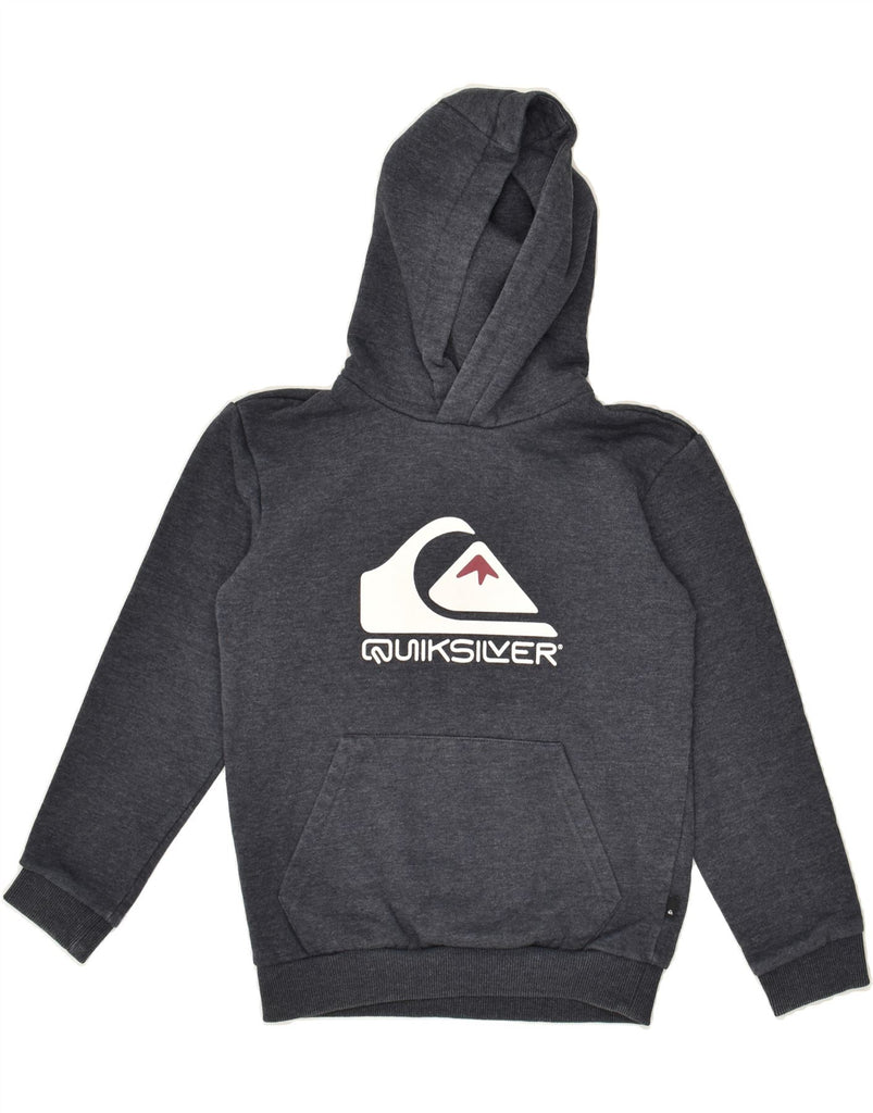 QUIKSILVER Boys Graphic Hoodie Jumper 9-10 Years Small Navy Blue | Vintage Quiksilver | Thrift | Second-Hand Quiksilver | Used Clothing | Messina Hembry 