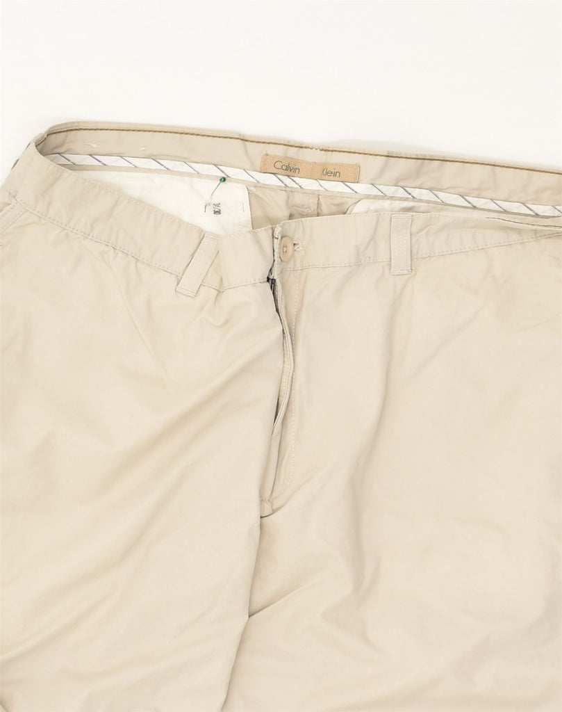 CALVIN KLEIN Womens Straight Chino Trousers W34 L30 Beige Cotton | Vintage Calvin Klein | Thrift | Second-Hand Calvin Klein | Used Clothing | Messina Hembry 