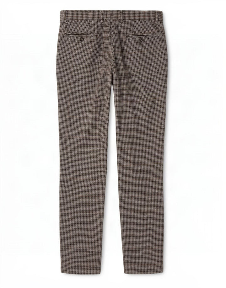 Benetton Mens Straight Suit Trousers IT 48 Medium W34 L34 Grey Houndstooth