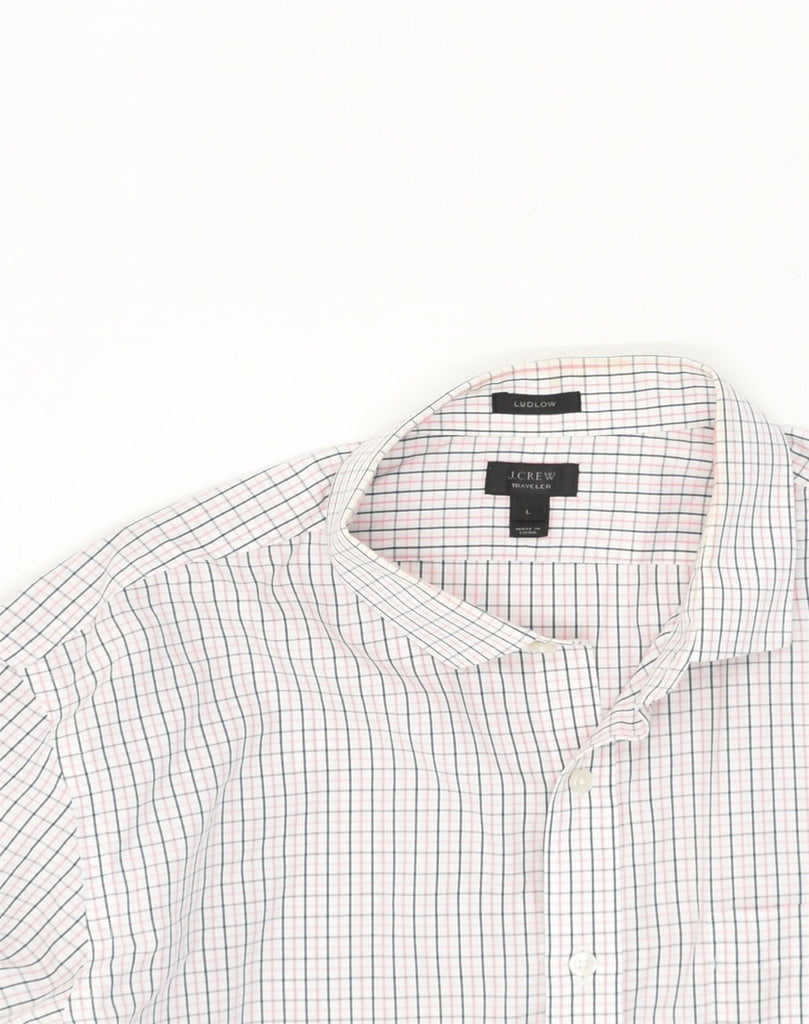 J. CREW Mens Ludlow Shirt Large White Check Cotton | Vintage J. Crew | Thrift | Second-Hand J. Crew | Used Clothing | Messina Hembry 