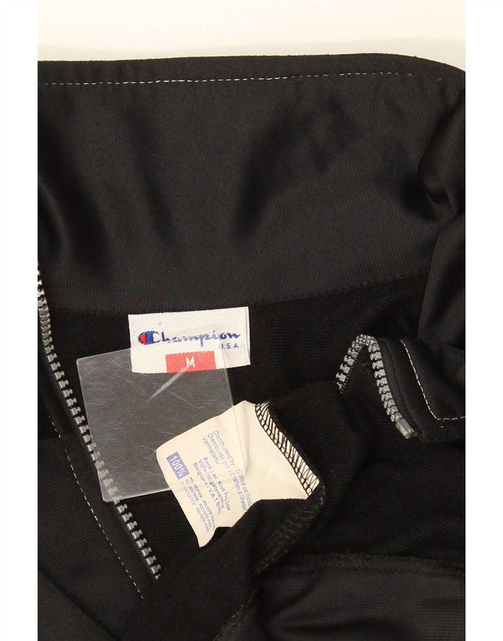 Champion Mens Graphic Tracksuit Top Jacket Medium Black Polyester