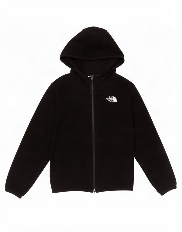 The North Face Girls Hooded Fleece Jacket 5-6 Years Black Polyester