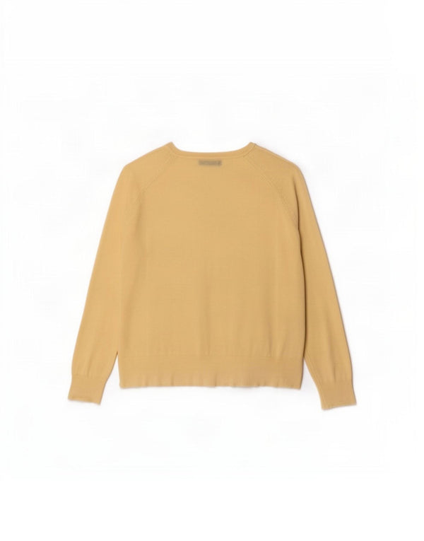Zara Womens Oversized Boat Neck Jumper Sweater UK 10 Small Yellow Viscose