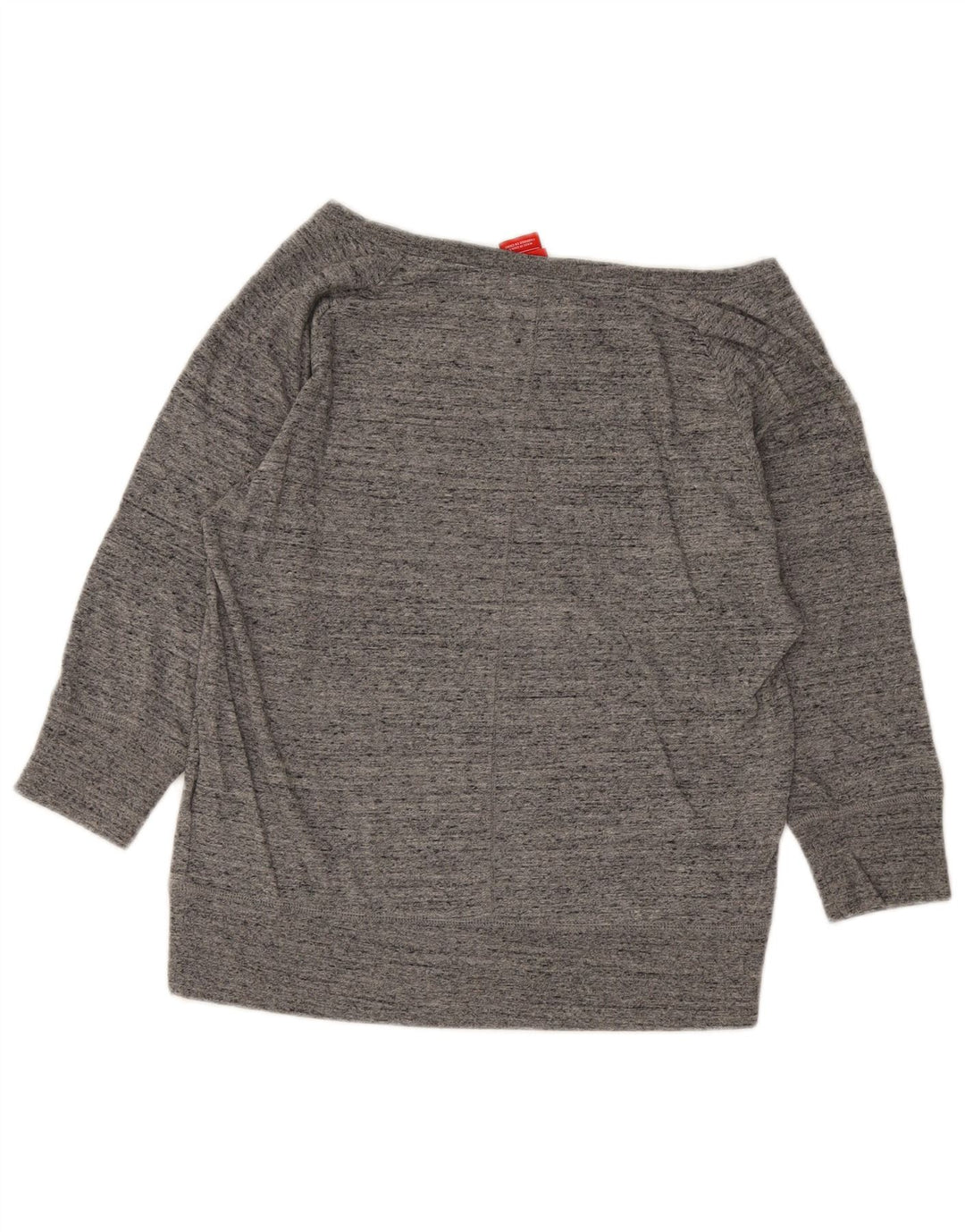 Nike Womens 3/4 Sleeve Graphic Sweatshirt Jumper UK 14 Medium Grey Flecked