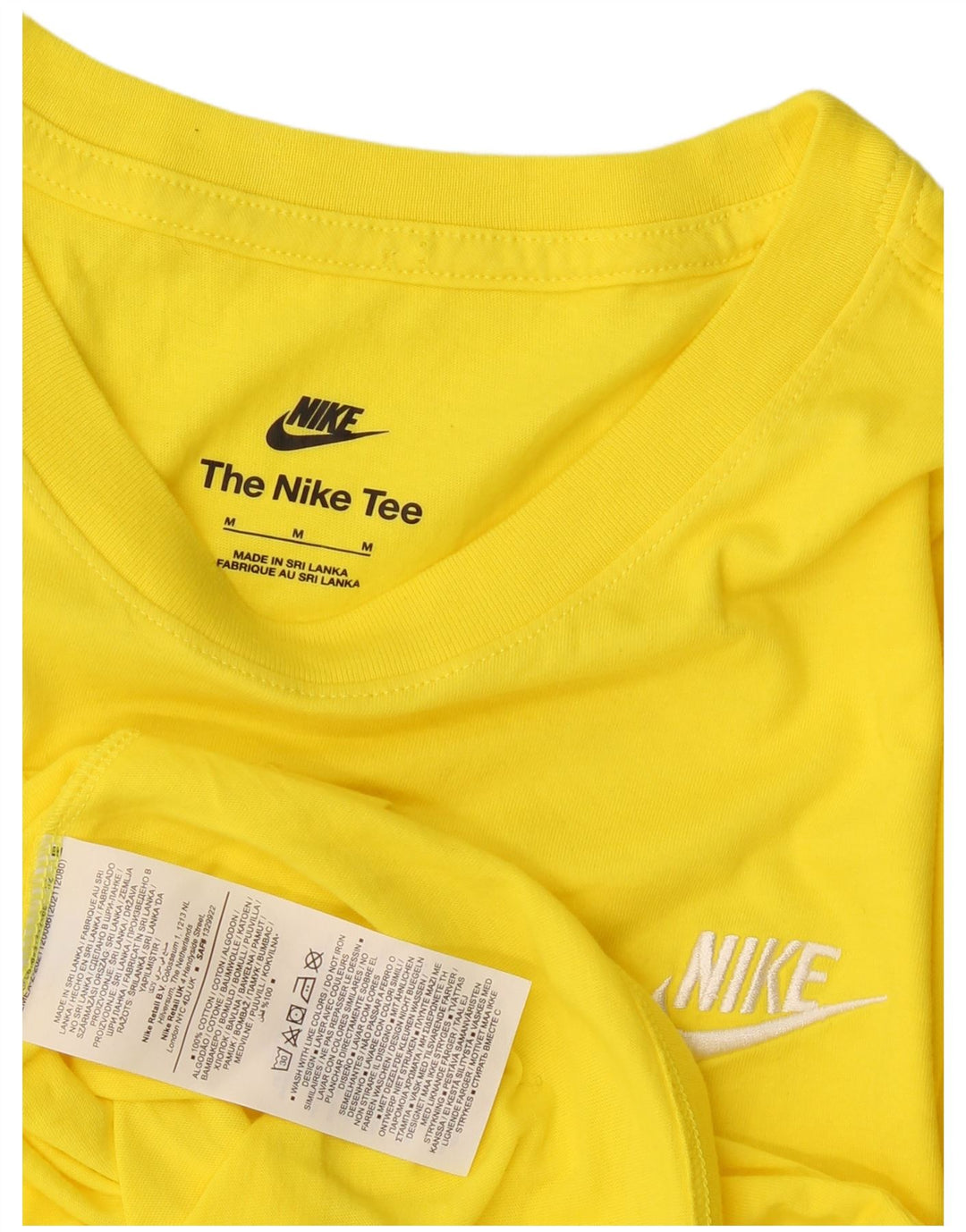 Nike Mens T-Shirt Top Medium Yellow Cotton