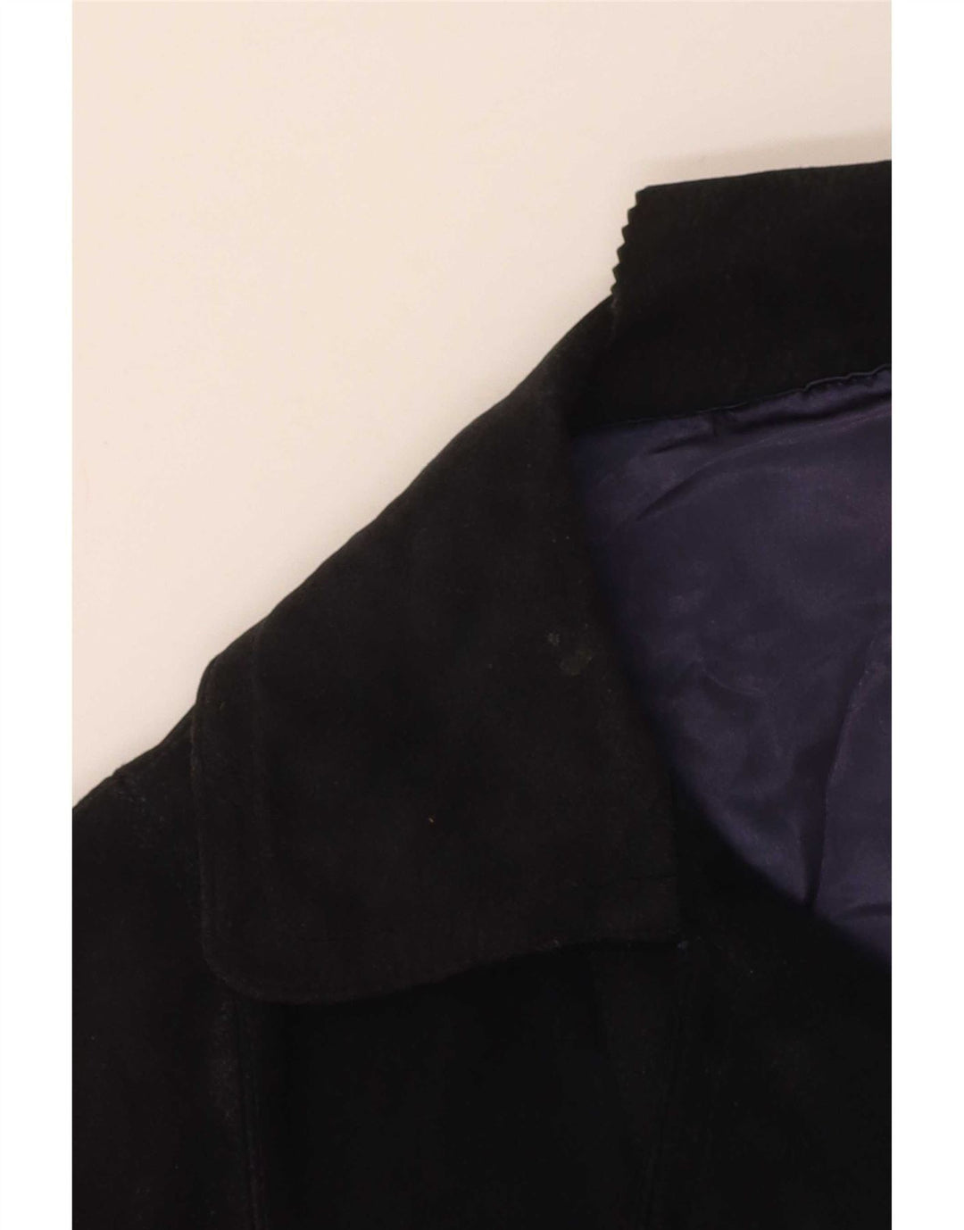 Vintage Womens 3 Button Suede Blazer Jacket UK 16 Large Navy Blue
