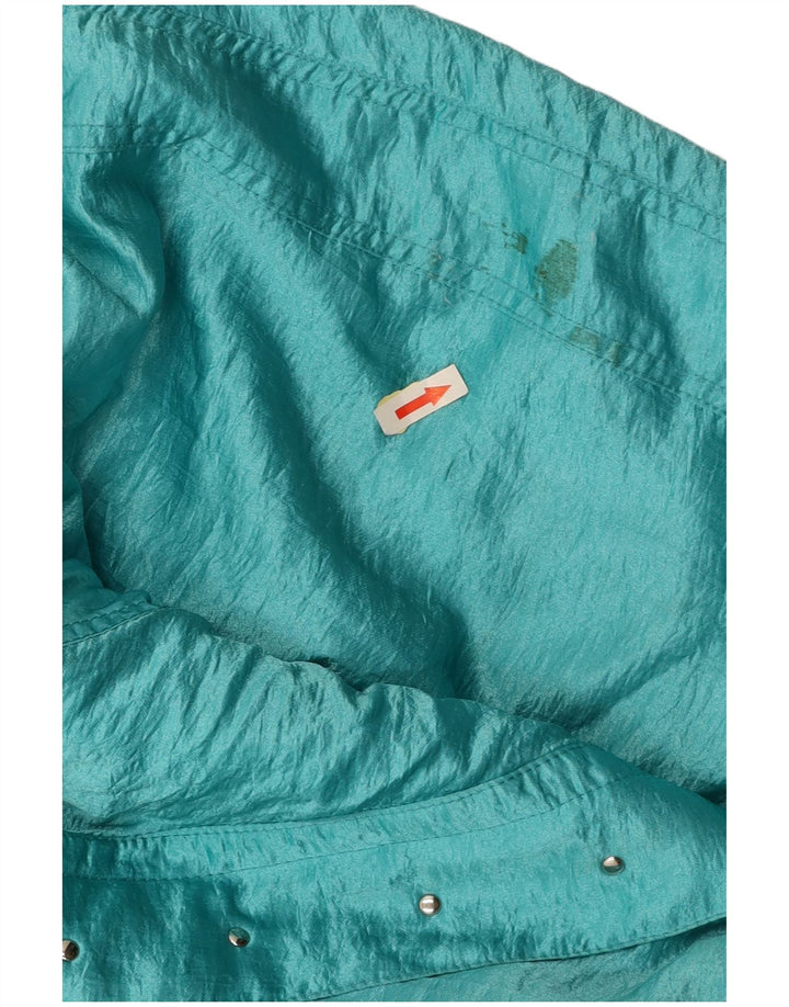 VINTAGE Womens Windbreaker Jacket IT 46 Large Blue Polyamide