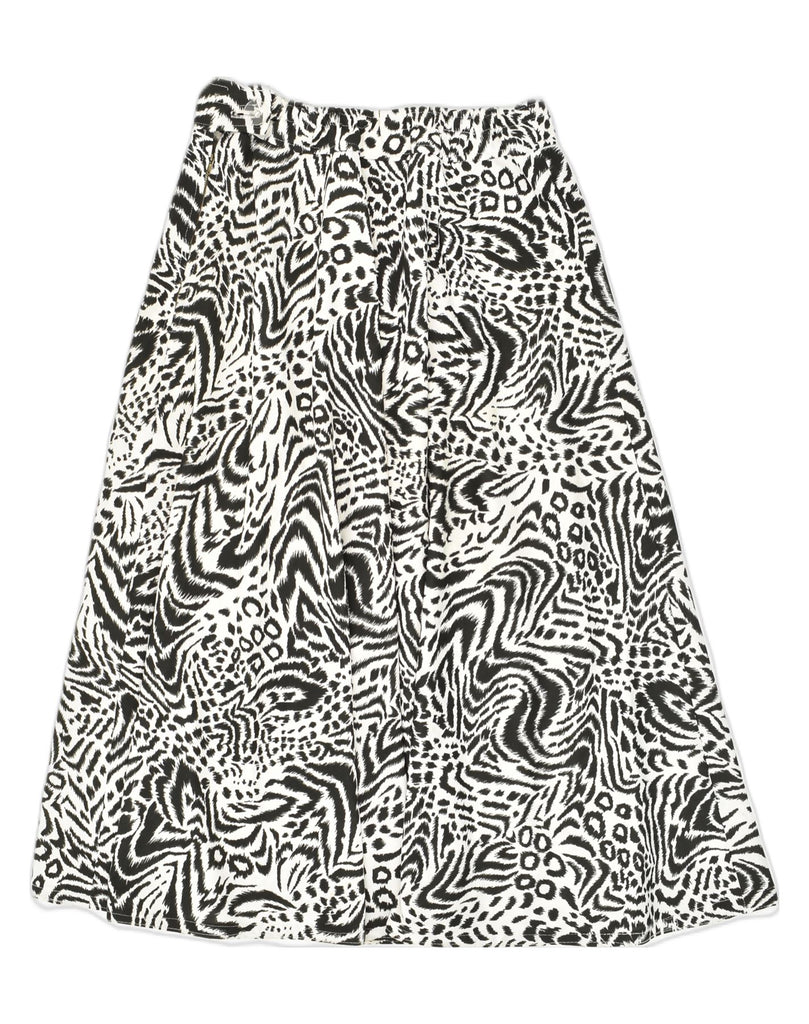 VINTAGE Womens A-Line Skirt W28 Medium White Animal Print Polyester | Vintage Vintage | Thrift | Second-Hand Vintage | Used Clothing | Messina Hembry 