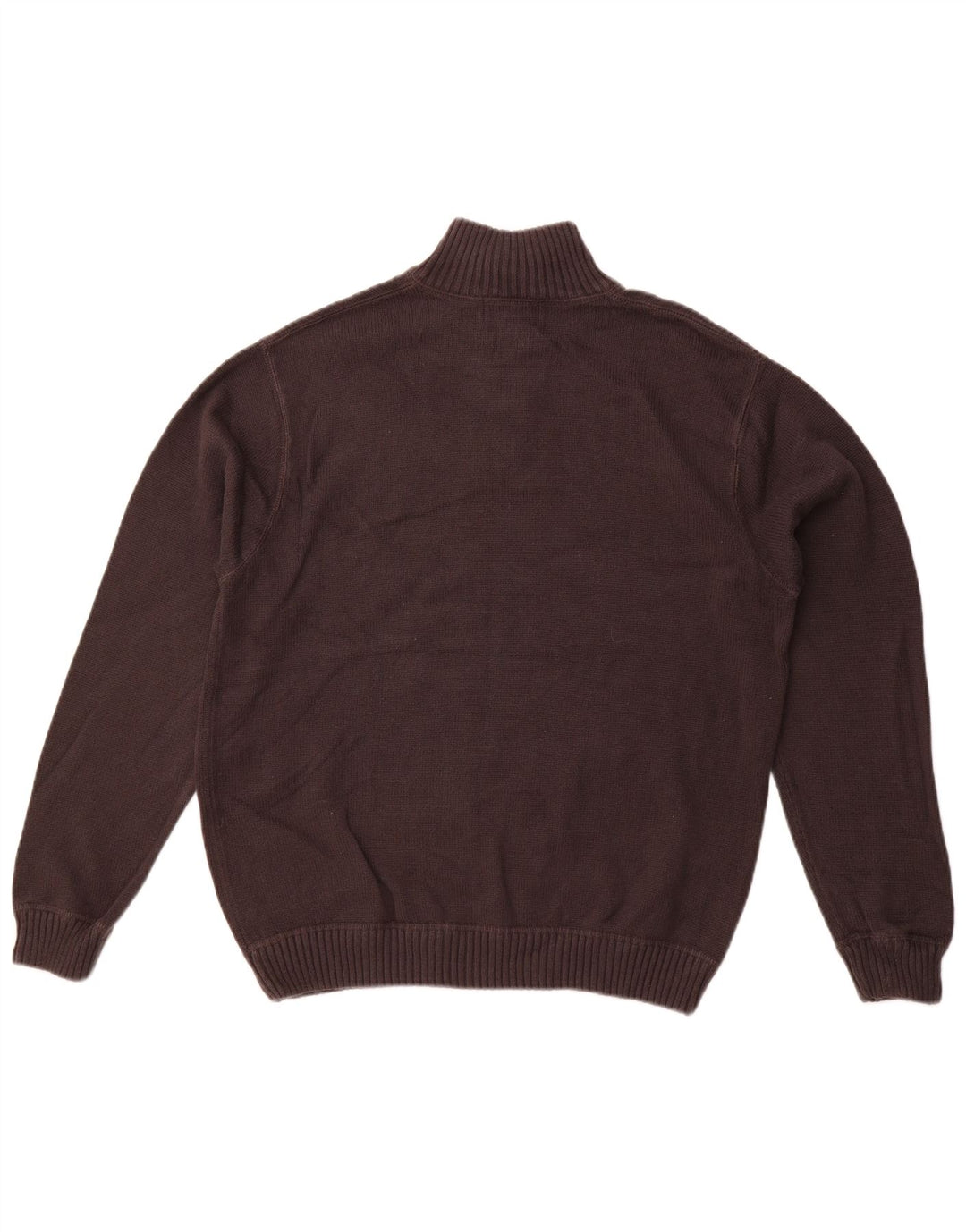 EDDIE BAUER Mens Zip Neck Jumper Sweater Large Grey Cotton