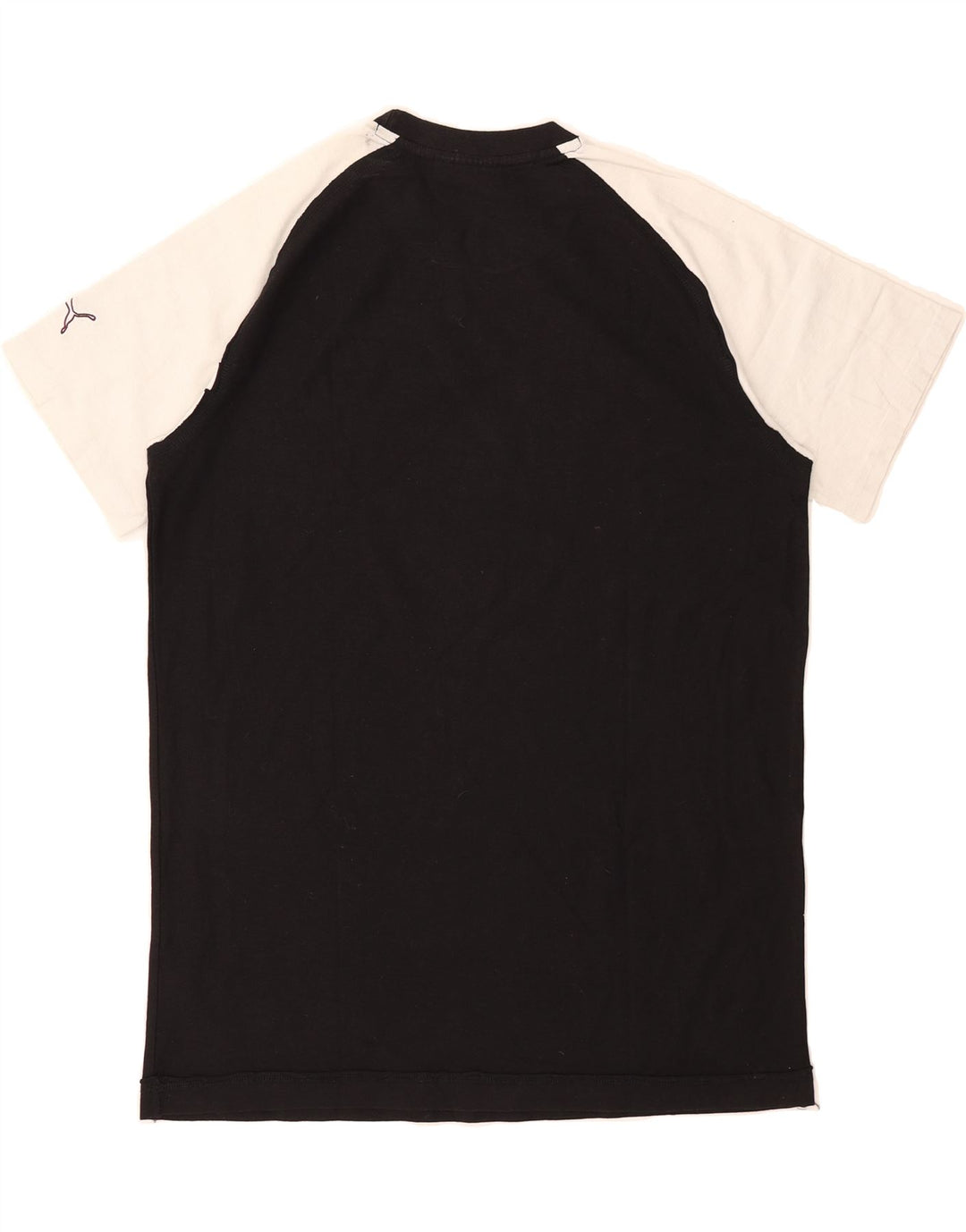 PUMA Mens Graphic T-Shirt Top Medium Black Colourblock Cotton Vintage Puma and Second-Hand Puma from Messina Hembry 