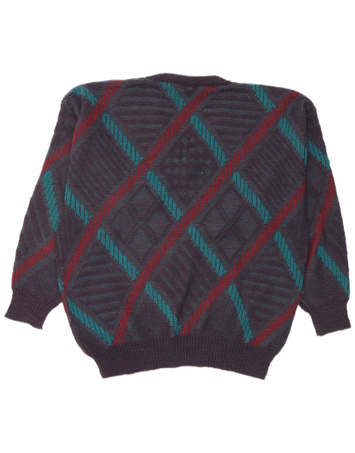 MARK ADAM Mens V-Neck Jumper Sweater IT 48/50 Medium Navy Blue