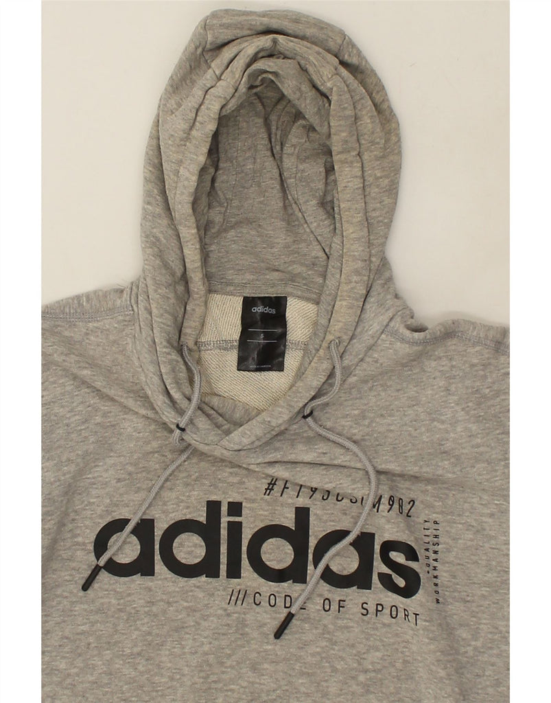 ADIDAS Mens Graphic Hoodie Jumper Small Grey Cotton | Vintage Adidas | Thrift | Second-Hand Adidas | Used Clothing | Messina Hembry 