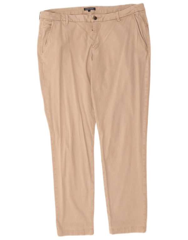 Tommy Hilfiger Womens Slim Chino Trousers US 14 XL W38 L30 Beige Cotton