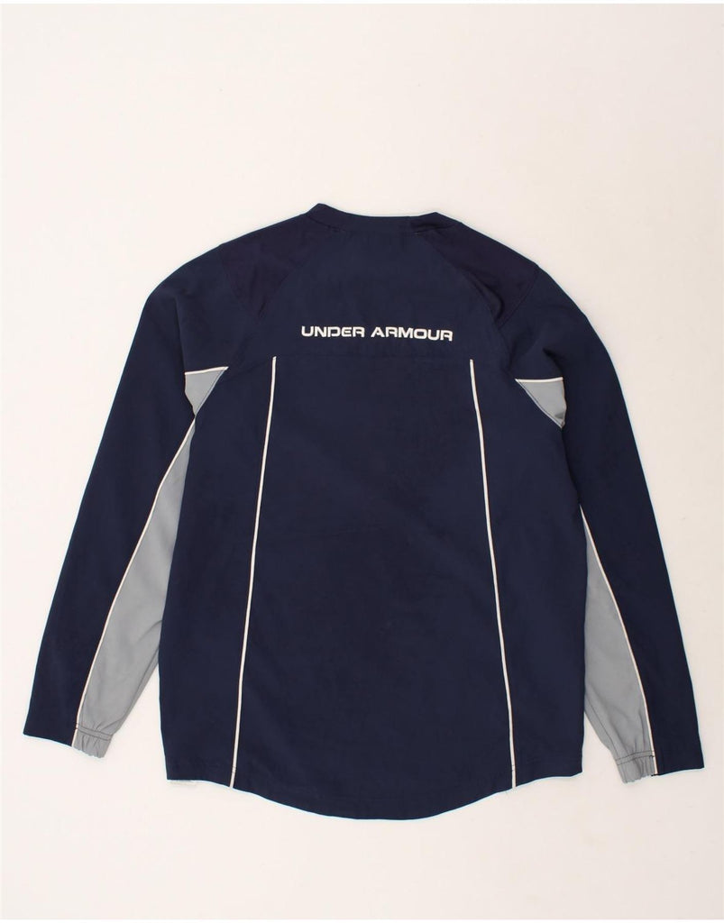 UNDER ARMOUR Mens Long Sleeve Tracksuit Top Medium Navy Blue Colourblock | Vintage Under Armour | Thrift | Second-Hand Under Armour | Used Clothing | Messina Hembry 