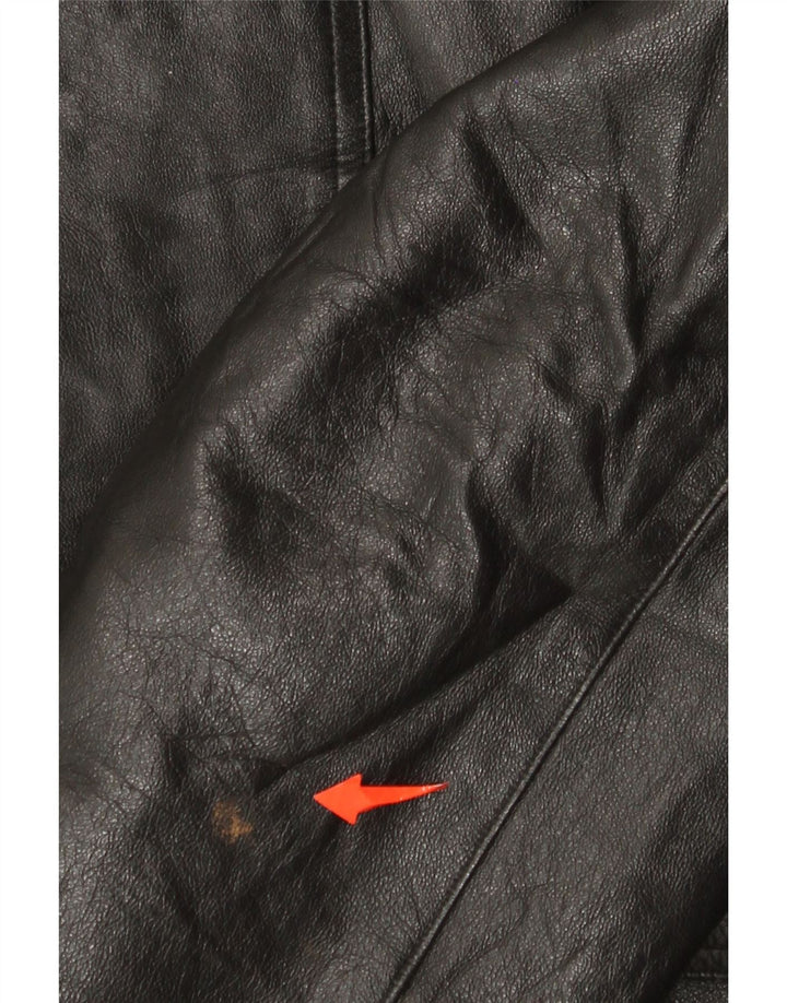 Indios Mens Leather Jacket IT 52 XL Black Leather