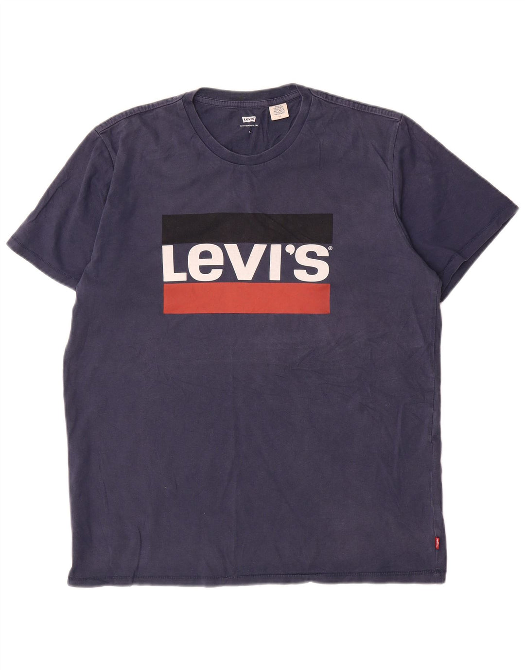 Levi's Mens Graphic T-Shirt Top Large Navy Blue Cotton