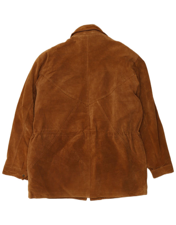 GV EMPORIO Womens Suede Jacket UK 20 2XL Brown