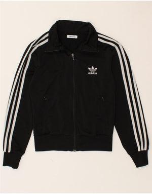 ADIDAS Womens Graphic Tracksuit Top Jacket EU 36 Small Black