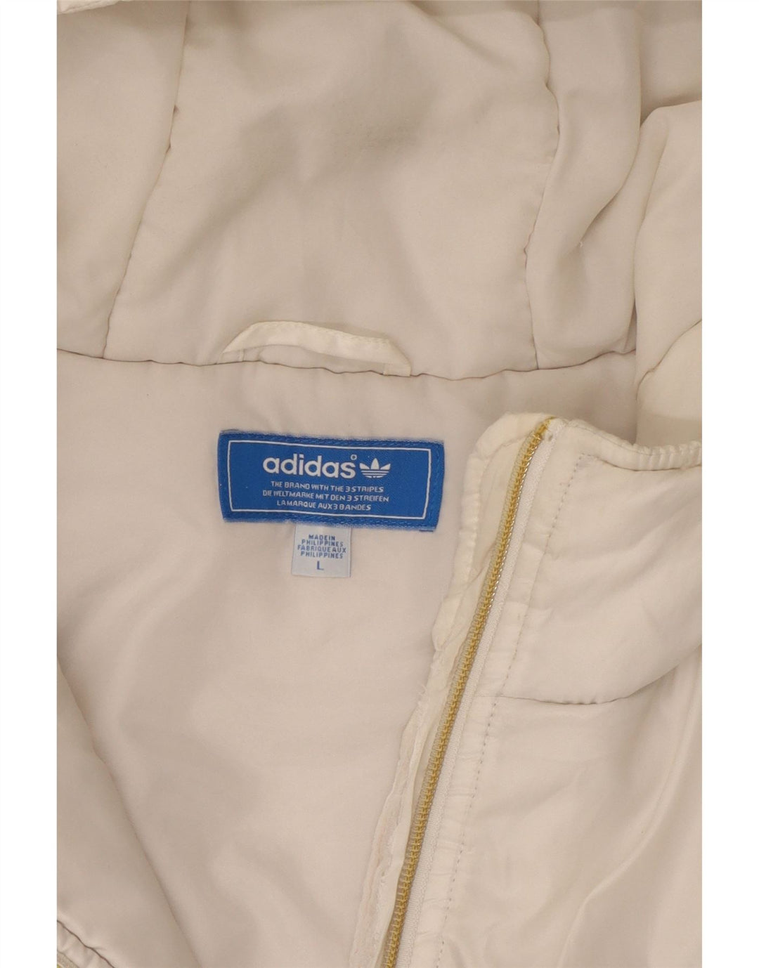 Adidas Mens Hooded Bomber Jacket UK 40 Large White