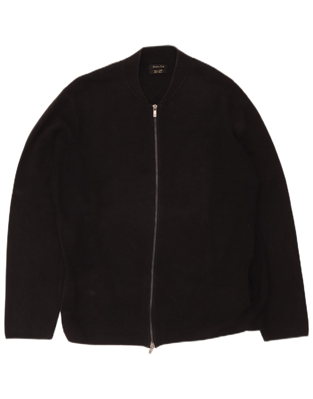 Massimo Dutti Mens Cardigan Sweater 2XL Black Cotton